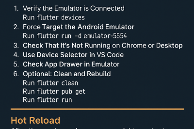 Fix Flutter App Not Showing in Emulator + Hot Reload Guide