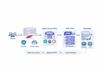 Building a High-Performance Apache Event MPM + PHP-FPM + MariaDB Stack (Advanced Server Optimization Guide)